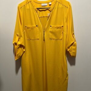 Yellow Zip-Front Dress